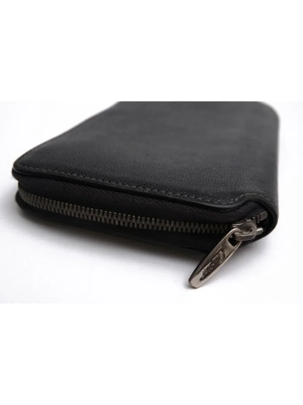 Cartier Wallet Leather Black Santos Coin Purse Round Zip Around
